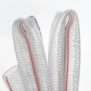 Clear Braided PVC Hose Red Blue Lines 3 4 2 Inch Flexible High Pressure UV Resistant for Industrial & Agricultural Use