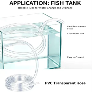 Clear Flexible PVC Water Hose ID5mm Transparent Plastic Water Tubing Pipe for Fish Tank Water Change Aquarium Drainage Water