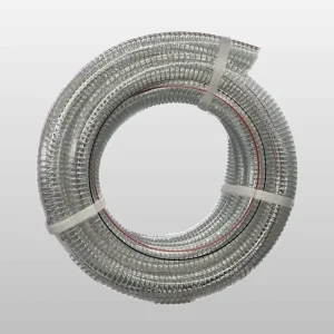 Clear High Transparency Spring Hose, PVC Hose Reinforced by Steel Wire