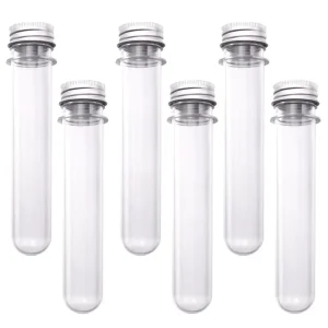 Clear PET Plastic Test Packaging Tube with Screen Printed Screw Cap Bottle