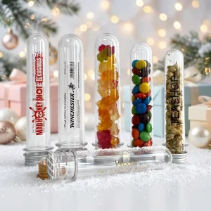 Clear PET Plastic Test Tube for Candy Sweets Lab