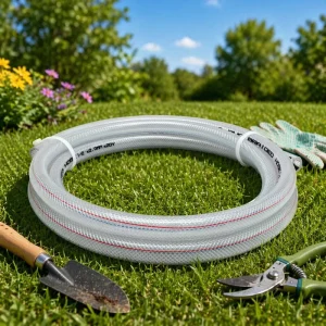 Clear PVC Fiber Reinforced Soft Flexible Non-Toxic Durable Hose Pipe Braided PVC Nylon Irrigation Garden Water Hose