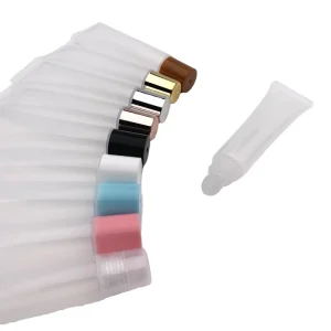 Clear Plastic Blush Tubes Squeeze Cosmetic Packaging with Hot Stamping 10ml 15ml Lipstick Container