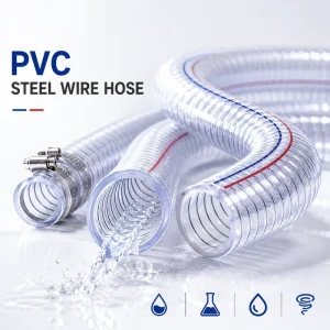 Clear Reinforced PVC Steel Wire Hose for Water Oil Chemical Suction Transfer and Vacuum Applications