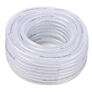 Clear Tube Plastic Vinyl Tubing Fiber Braided Hose Reinforced PVC Tube Pipe Hose for Water Transfer White Color