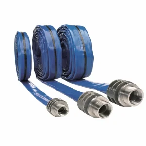 Collapsible Blue High Pressure Heavy Duty PVC Lay Flat Water Pump Pool Discharge Hose 1-12 Inch 1 Year Warranty