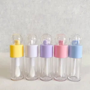 Colored Ball Top Clear 4ml 5ml Liquid Lipstick Container Private Logo Pink Empty Lip Gloss Tubes