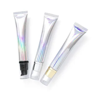 Colorful Silver Lip Gloss Tube 20ml PE Plastic Cosmetic Eye Cream Tube for Essence Eye Care Lotion Ointment