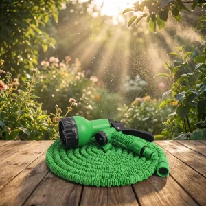 Commercial Green Garden Hose Magic Hose 3x Extendable Polyester Connector Car Washing and Watering Plants