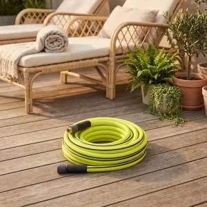 Braided Garden Hose Kit With Multi Modes Spray Gun Quick Fittings for Yard Lawn Irrigation Household Car Washing