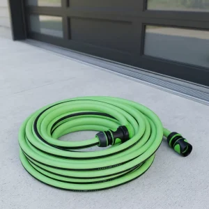 Complete 50 Feet PVC High Pressure Braided Garden Water Hose With Ergonomic Handle Fittings Household Irrigation Kit