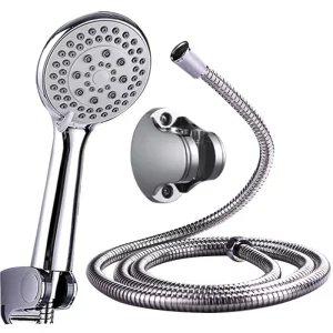 Complete Handheld Shower Head Set with Stainless Steel Hose and Bracket 5 Modes High Pressure Hand Shower for Bathroom Bath