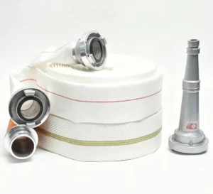 Complete TPU Fire Hose Kit Polyurethane Lined Flat Foldable Fire Hose Equipped with Couplings & Straight Jet Nozzle