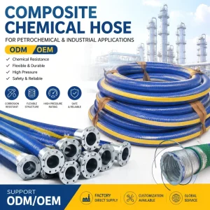 Composite Hose PTFE Lined Double Wire Reinforced Petrochemical Tanker Discharge Hose for Chemical Transfer