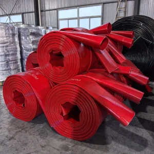 Compressed Air Hose Red Nitrile Rubber TPU High Pressure Industrial Layflat Hose with Cutting Service