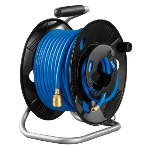 Compressed Hand Crank Air Hose Reel with 20M Air Hose 15bar for Automotive Shop Use for European Markets