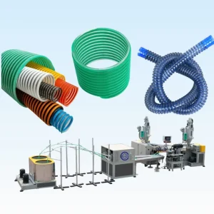 Construction PVC Spiral Rib Reinforced Suction Hose Extrusion Line Sewage Drainage PVC Helix Flexible Hose Making Machine