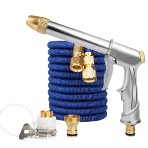 Copper-plated High-pressure Retractable Alloy PE Hose Water Gun 5 Gallon Capacity for Household Car Wash Garden Watering