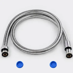 Corrugated Chrome 201 Stainless Steel Shower Hose Shower Tube with Brass Nut Insert and EPDM Inner Tube