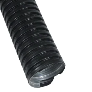 Corrugated PVC Coated Stainless Steel Flexible Hose Flame Resistant Black and Gray 3/8″-6″ for Electric Cable Protection
