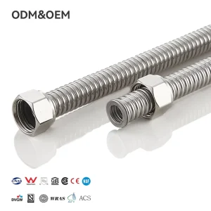Corrugated Plated Stainless Steel Water Heater Hose Flexible Corrosion Chemical Resistant Plumbing Hose for Bathroom Toilet