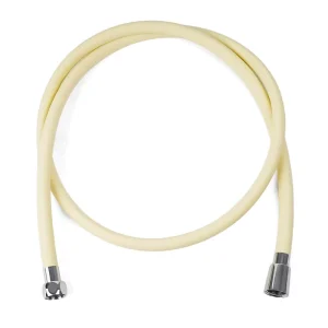 Cream Yellow Silicone Shower Hose Soft Touch Flexible Shower Pipe with Smooth Surface for Modern Bathroom