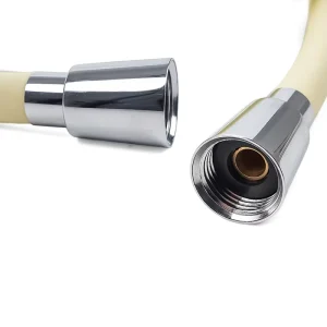 Cream Yellow Silicone Shower Hose Soft Touch Surface Flexible Anti-Kink Shower Pipe for Bathroom