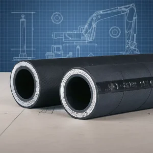 Custom 10000 psi Synthetic Rubber Weather Resistant Black Hydraulic Hose High Temperature Cutting EN853 4SH Fittings