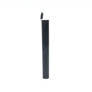 Custom 15mm x 116mm PP Plastic Pop Top Tube Child Resistant Airtight Packaging Vial with Black Clear Custom Colors