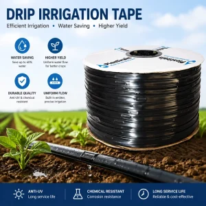 Custom 16mm PE Flat Drip Tape 0.15-0.4mm Wall Thickness Agricultural Water Saving Irrigation Hose