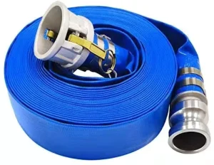 Custom 2″ X 50′ 1.8mm 90 Psi Blue Wear Resistant Flexible Irrigation Discharge Hose Quick Connector Pvc Lay Flat Hose