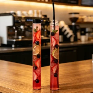 Custom 20oz High Transparency Tall Water Storage Bottle Plastic Test Tube for Hydroponic Houseplants on Your Home or Office Desk