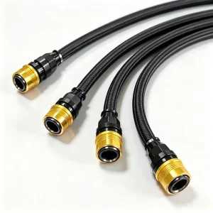 Custom AN6 AN8 AN10 AN12 Fuel Hose Quick Release Swivel Hose Assembly Black Gold Nylon Braided Rubber Oil Line Kit an Connect