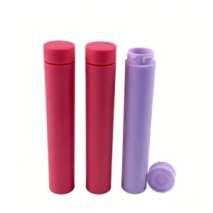 Custom Child Resistant PET Tube 22mm Diameter 115/120/130mm Length Childproof Plastic Vial with Printing & Sticker Options