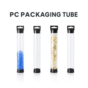 Custom Clear PC Plastic Cylinder Tube with Screen Printing for Mascara Gifts Crafts Cosmetics and Retail Packaging