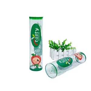 Custom Clear PET Plastic Packaging Tube Transparent Cylinder Box with Lid for Candy Cookies Tea Gifts Cosmetics