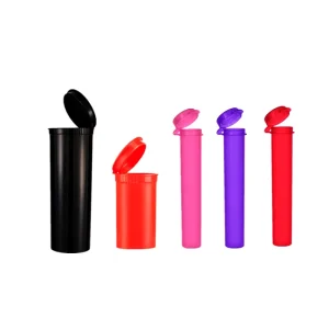 Custom Color Logo 94mm 30dr 60dr PP Round Plastic Tubes Flip Top Tube Colorful Hinged Lid Tube Pop Top Bottle
