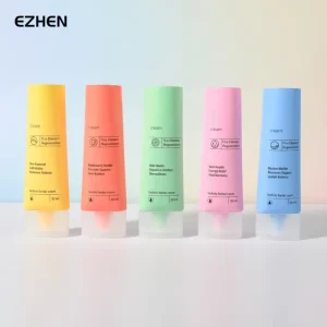 Custom Colorful Recyclable Plastic Soft Tubes for Skincare Sunscreen Container Oval Flip Cap 30ml 50ml Cosmetic Squeeze Tube