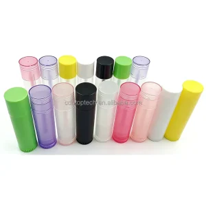Custom Colorful White Black Clear Mini Lip Balm Packaging 5g Empty Plastic Lipstick Tube Lip Stick Tubes