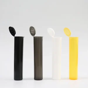 Custom Cones Tubes Pre Colored Roll Packaging Child Resistant Pop Top Tube Plastic Container Packaging Rolls Tube With Package