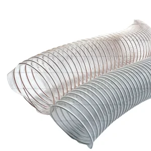 Custom Cutting 3/4″ 5″ 6″ 8″ 10″ Inch Flexible Polyurethane PU Air Duct Hose Steel Wire Spiral High Pressure Durable