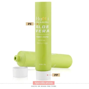 Custom D25 20ml-40ml Green PE Plastic Cosmetic Tube Packaging Aloe Gel Hand Cream Tube for Skincare Packaging