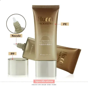 Custom D35 40ml-80ml Plastic Oval Cosmetic Tube Packaging Sunscreen Tube Makeup Primer Liquid Foundation Packaging Tubes