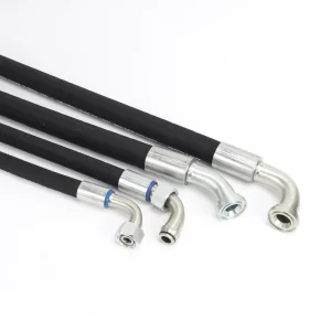Custom EN 857 2SC High Pressure Hydraulic Hose Assembly Steel Wire Braided Rubber Oil Pipe 90 Degree Elbow Fitting