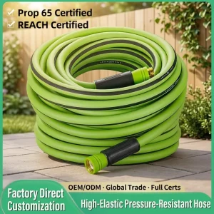 Custom Eco friendly High Elastic PVC Hose Pipe Durable Reinforced Green Garden Water Hose with Non toxic Material