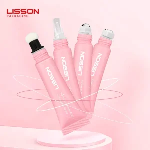 Custom Empty Squeeze Concealer Tube Eye Cream Zinc Alloy Ball Massage Plastic Sponge Tube with Applicator