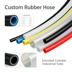 Custom Extruded Industrial Rubber Hose Cuttable Flexible Tubing Multi Color Size for General Equipment Fluid Delivery