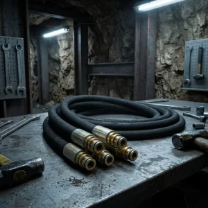 Custom Fabricated Mining Hydraulic Hose 4SP 4SH Steel Wire Spiral Flame Resistant Oil Proof Heavy Industry Equipment Spare Unit