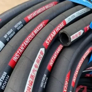 Custom High Pressure High Temperature Hot Water Steam Pipe Cotton Thread Braid Reinforced Rubber Hose
