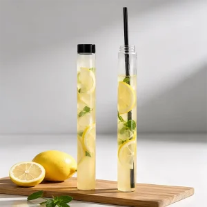 Custom High-Transparency 40mm Tall Plastic Test Tubes and Cups for Storing Cold-Brew Coffee Cold-Brew Tea and Concentrates